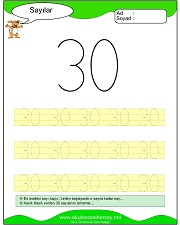 okul öncesi 1 sayısı çizgi çalışması